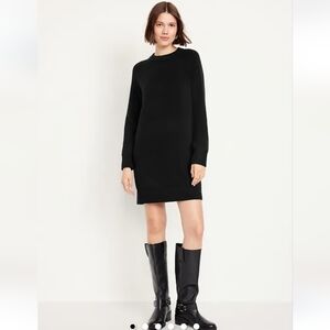 SoSoft Black Long Sleeve Sweater Mini Dress